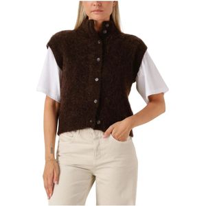 DES PETITS HAUTS - ALIBOU - Vest - Kastanje - Korte Mouwen - Mohair