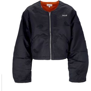 Huf, Dames, Jassen, Zwart, Maat: XS Satijn,