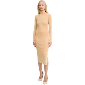 Elisabetta Franchi, Dames, Jurken, Beige, Maat: S Viscose,