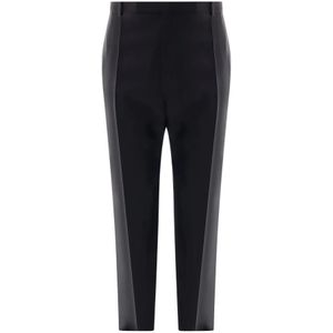 Saint Laurent, Heren, Broeken, Zwart, Maat: L Wol,