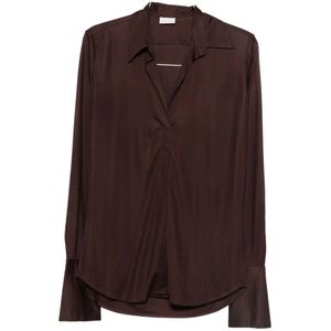 Dries Van Noten, Dames, Blouses & Shirts, Bruin, Maat: M Viscose,