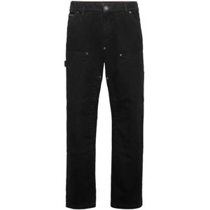 Philipp Plein, Heren, Jeans, Zwart, Maat: W32 Katoen,