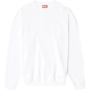 Diesel, Heren, Sweatshirts & Hoodies, Wit, Maat: L Katoen,