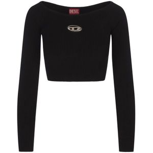 Diesel, Dames, Tops, Zwart, Maat: S Viscose,