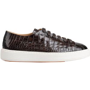 Santoni Stijlvolle Sneakers voor Heren , Brown , Heren , Maat: 43 EU