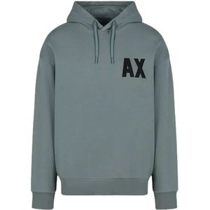 Armani Exchange, Heren, Sweatshirts & Hoodies, Groen, Maat: XS Katoen,