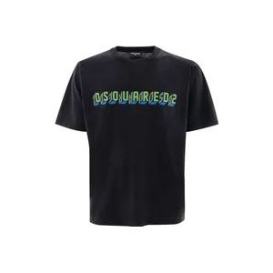 Dsquared2 Zwart T-shirt , Black , Heren , Maat: XS