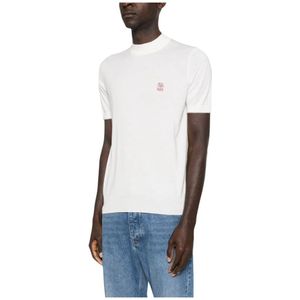 Brunello Cucinelli, Heren, Tops, Wit, Maat: L