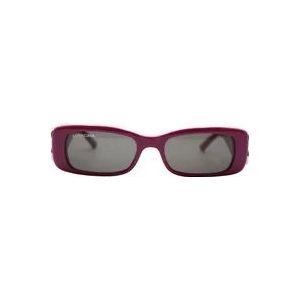 Balenciaga Rechthoekige zonnebril met grijze lenzen , Purple , Dames , Maat: ONE Size