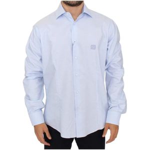 Roberto Cavalli, Heren, Overhemden, Blauw, Maat: XL Katoen,
