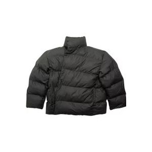 Balenciaga Lichtgewicht gecoate nylon wrap jas , Black , Heren , Maat: S