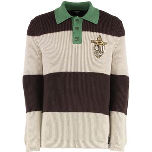 Knitted Polo Sweater - Beige - Longsleeves