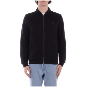 Fred Perry, Heren, Sweatshirts & Hoodies, Zwart, Maat: S Katoen,