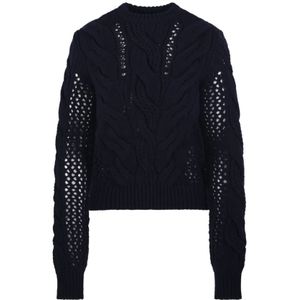 Sportmax, Dames, Truien, Blauw, Maat: XS Wol,