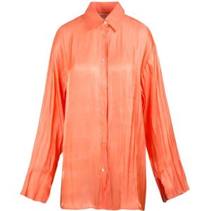 Jucca, Dames, Blouses & Shirts, Oranje, Maat: XS Satijn,