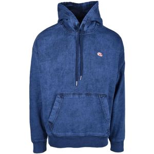 Diesel, Heren, Sweatshirts & Hoodies, Blauw, Maat: L Katoen,