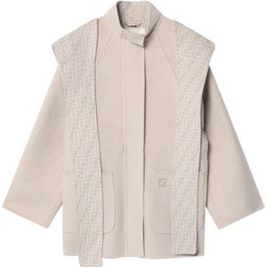 Fendi, Dames, Jassen, Beige, Maat: S