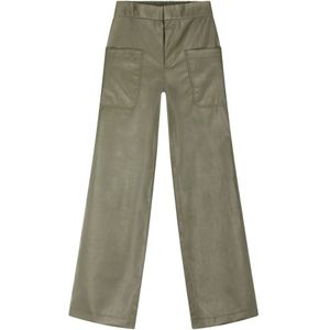 Fabienne Chapot - Ribbroeken - Olijfgroen - Leerlook