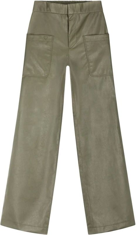 Fabienne Chapot - Ribbroeken - Olijfgroen - Leerlook