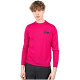 Plein Sport - Heren Merinowollen Geribbelde Pullover - Roze