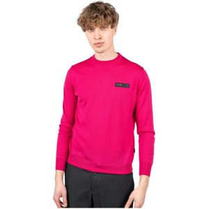 Plein Sport - Heren Merinowollen Geribbelde Pullover - Roze