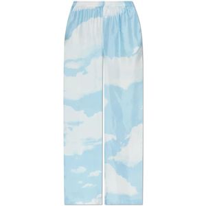 Moschino, Dames, Broeken, Blauw, Maat: S Zijde,