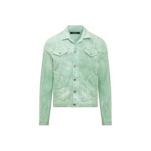 Dsquared2 Stijlvolle Denim Jas voor Heren , Green , Heren , Maat: L