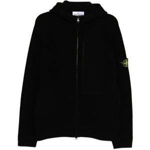 Stone Island, Heren, Sweatshirts & Hoodies, Zwart, Maat: M Wol,