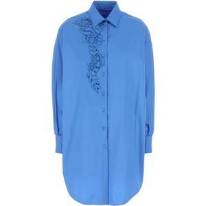 Ermanno Scervino, Dames, Jurken, Blauw, Maat: XS Katoen,