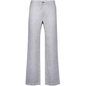 120% Lino, Heren, Broeken, Grijs, Maat: 2XL Linnen,