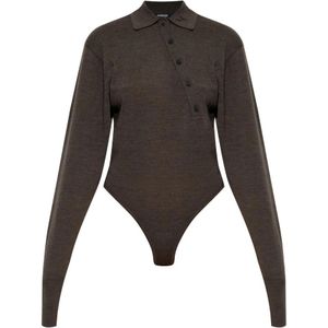 Jacquemus, Dames, Tops, Bruin, Maat: XS Wol,