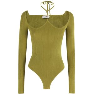 Elisabetta Franchi, Dames, Tops, Groen, Maat: XS Zijde,