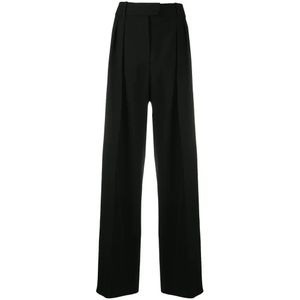 Valentino, Dames, Broeken, Zwart, Maat: L Wol,