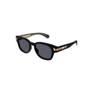 Gucci Zwarte/Grijze Zonnebril , Black , Heren , Maat: 51 MM