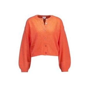 Dante 6 Lichtgewicht gebreid Cardigan met gepofte mouwen , Orange , Dames , Maat: L