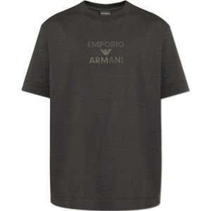 Emporio Armani, Heren, Tops, Grijs, Maat: L Katoen,