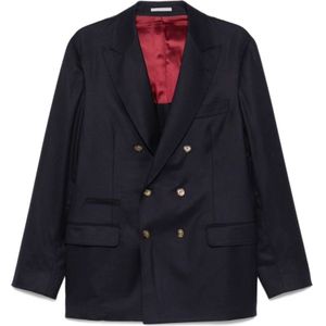 Brunello Cucinelli, Heren, Pakken, Blauw, Maat: M