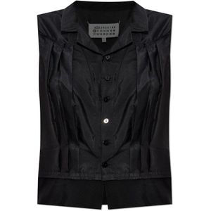 Maison Margiela, Dames, Blouses & Shirts, Zwart, Maat: S Zijde,