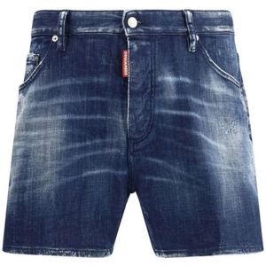 Dsquared2, Heren, Korte broeken, Blauw, Maat: 2XL Denim,