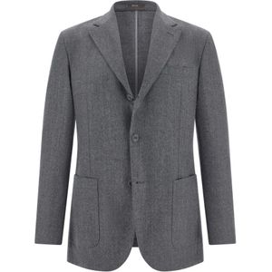 Boggi Milano, Heren, Jassen, Grijs, Maat: S Wol,