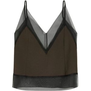 Ami Paris, Dames, Tops, Bruin, Maat: 2XS Katoen,