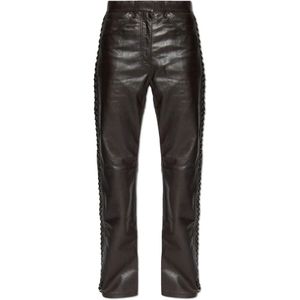 Rotate Birger Christensen, Dames, Broeken, Bruin, Maat: S Leer,