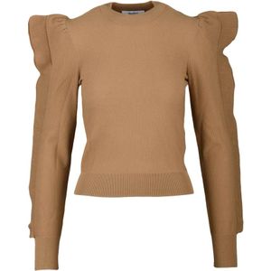 Max Mara, Dames, Truien, Bruin, Maat: L Viscose,