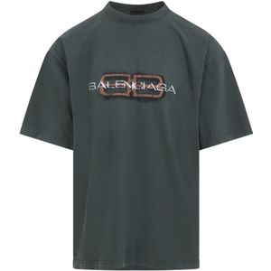 Balenciaga, Heren, Tops, Groen, Maat: L Katoen,