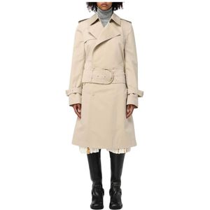 Burberry, Dames, Mantels, Beige, Maat: 2XS Katoen,