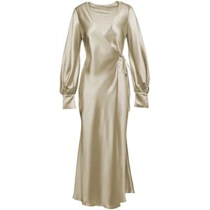 Wakakuu Icons, Dames, Jurken, Beige, Maat: XS Satijn,