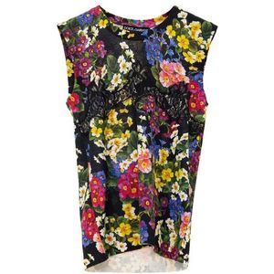 Dolce & Gabbana, Dames, Tops, Veelkleurig, Maat: 2XS Katoen,
