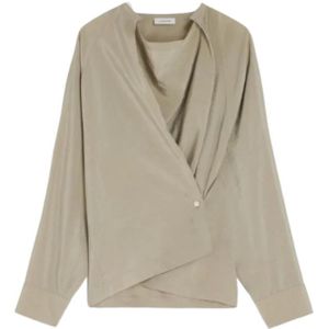 Lemaire, Dames, Blouses & Shirts, Beige, Maat: M Zijde,