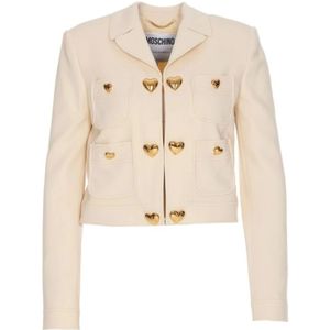 Moschino, Dames, Jassen, Beige, Maat: M Zijde,