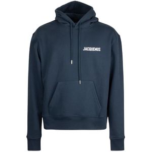 Jacquemus, Heren, Sweatshirts & Hoodies, Blauw, Maat: S Katoen,